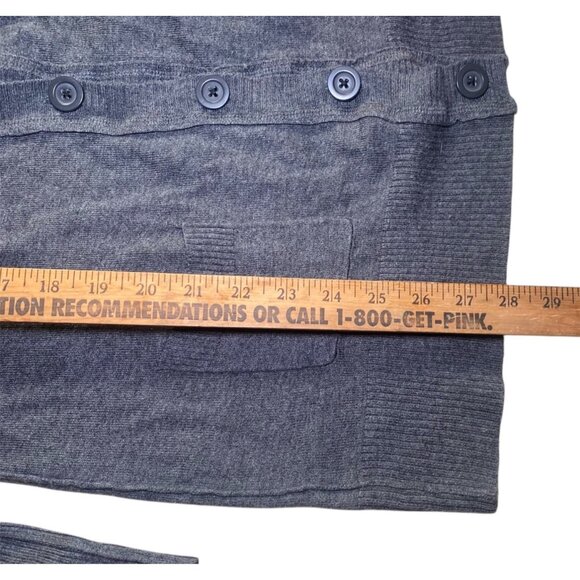 SO XL Gray Button-Down Boyfriend Cardigan Sweater Pockets Casual Cozy Comfort - Picture 7 of 7